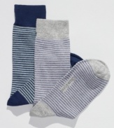 Change up your casual pattern with a pair of these striped socks from Club Room.