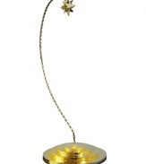 Think beyond the tree. A bright gold star makes this Christopher Radko ornament holder a standout for your mantel, desk or bedroom window.