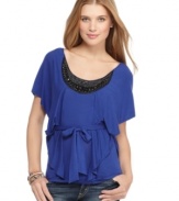 Artful beadwork adds a hint of glam to this top from 6 Degrees! Dress it with denim for a striking day-to-night look, no necklace required!