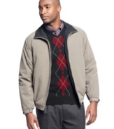 Comfortable warmth will be on hand at all times with this microfiber jacket from Perry Ellis.
