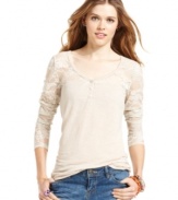 The classic henley gets a femme makeover with this lace-lovin' style from American Rag!