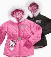A puffer coat will keep her cozy in the cold – she'll love the snuggly style of this jacket from Hello Kitty.