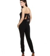 Go long – and chic – in this cutout jumpsuit from Material Girl: the epitome of fly girl style.