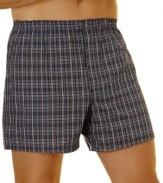 Founded on man's most basic needs, this classic boxer stands the test of time and comfort. Our unique blend of fabrics exceeds your expectations for softness and moves with you throughout the day. Fuller fit with a longer leg length to keep you covered in comfort. Features include traditional plaid prints and 3-panel back for bunching resistance. Tried and true, this boxer does not disappoint; stock-up with more than one pack!