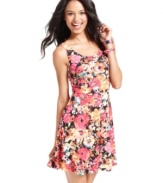 Pretty style is in full bloom on this floral-print skater dress from Belle Du Jour!