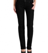 Ideal for every day style, these black wash straight leg jeans from Levi's are a total closet staple.