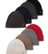 Polo Ralph Lauren does it again. The twists on tradition this time? A reinterpretation of the classic sailor's watch cap in a luxurious merino wool knit in an array of distinctly non-nautical colors.