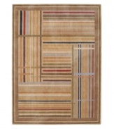 A long runner that is ideal for hallways and entryways. The dynamic field of this rug features a grid pattern in a multitude of hues for a striking look of modern abstraction. Woven of premium Opulon(tm) yarns to create a lavish pile with a rich, color-enhancing finish.