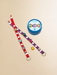 Packaged in a magnetic, reusable gift tin, these three Halina & Badina charms click onto any MOGO charm bracelet. With so many styles there is a charm to match every mood!Silvertone and resinMagnetic attachmentSuitable for ages 8 and upImported Please note: Bracelet sold separately. Packaged in a magnetic, reusable gift tin, these three Halina & Badina charms click onto any MOGO charm bracelet. With so many styles there is a charm to match every mood!Silvertone and resinMagnetic attachmentSuitable for ages 8 and upImported Please note: Bracelet sold separately.