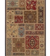 A collection of rich, colorful floral pieces are connected with slim, detailed borders in the Yorkville area rug. This classic home accent is constructed of soft, low pile fibers for an exquisite finish to any room decor. (Clearance)