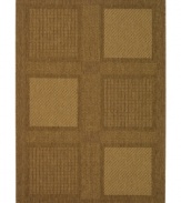 Just what you need to make your space more inviting. In handsome brown colorways with an attractive framed block pattern, this durable rug lends an elegant textured look to both outdoor settings and indoor living spaces. (Clearance)