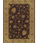 Evoking the strong look of ancient Tabriz rug designs, the Premier area rug from Dalyn is woven with intricate floral medallions in dark fudge. Made in Egypt of durable polypropylene and shimmering polyester fibers, it provides any room with captivating texture and added dimension.