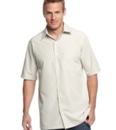 Checked out. Get ready to start your weekend in style with this shirt from Van Heusen.