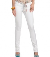 Ideal for summer, Celebrity Pink Jeans keeps things classic with a white wash denim and a slim silhouette.