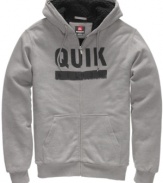 Keep it quick. This Quiksilver hoodie gets you ready in a moment -- just pull it on and go.