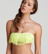 There's something fashion-forward about L*Space's fringed bandeau. Hinting at flirtatious but wholly feminine, this daring suit is destined to stun when you shimmy in the sun.