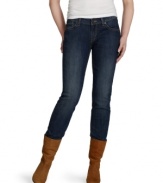 Levi's 528 curvy fit skinnies hug your figure in all the right places! A dark, flattering wash makes them a perfect everyday pair.