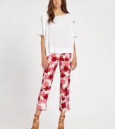 An impeccably-tailored trouser updated in printed cotton poplin and cropped just slightly above the ankle.Mid-rise waistBelt loopsZip-flyAngled pocketsFlat frontBack welt pocketsRise, about 8Inseam, about 29CottonDry cleanImportedModel shown is 5'10 (177cm) wearing US size 4.OUR FIT MODEL RECOMMENDS ordering true size. 
