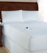 Two mattress pads in one! Get the warmth you need in the winter and the soothing comfort you desire in warmer months with this removable top heated mattress pad featuring small-as-can-be wire. The heated top is easily removed for cleaning and storage. Connector located at head of bed. 233-thread count cover.