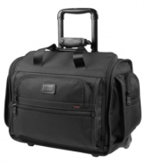 A great getaway bag that's here to stay, Tumi's wheeled duffel is an ideal carry-on for overnight trips or as a companion piece to larger luggage. The open interior provides ample space for clothes and a travel kit, while several pockets offer amazing organization. Tumi quality assurance warranty.