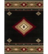 Broaden your palette with Southwest flavor. The Hudson rug from Sphinx depicts a versatile diamond pattern in midnight black for a look that's as elegant as it is casual. Crafted of durable polypropylene for years of long-lasting beauty.