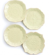 With fanciful beading and feminine edges, Lenox French Perle plates have an irresistibly old-fashioned sensibility. Hardwearing stoneware is dishwasher safe and, in a soft pistachio hue with antiqued trim, a graceful addition to any meal. Qualifies for Rebate