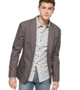 Show off your unique style with this blazer from Sons of Intrigue with an intricate vine design.