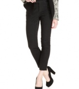 Let your legs do the talking with Bar III Front Row's skinny, cropped pants, made from textural brocade.