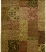 A careful arrangement of traditional patternwork creates a rich and inviting update in the Rajah area rug from Nourison. Crafted in India of sumptuous New Zealand wool pile for incredible color-recognition, design clarity and a luxuriously soft feel.