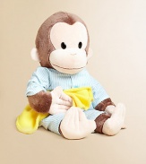 Everyone's favorite little monkey is ready to cuddle in bed. Dressed in soft, striped pajamas this soft, huggable plush is holding his favorite yellow blanket.8W X 12H X 6DRecommended for ages 1 and upPolyesterSurface washImported