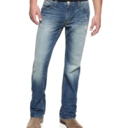 A pair of these medium wash, regular-fit jeans from INC keeps your casual style comfortable.