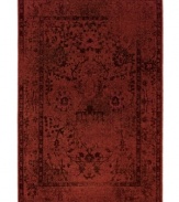 Distressed never looked so rich. The Revamp area rug from Sphinx takes a vintage-inspired damask motif and updates its heirloom appeal with modern, faded styling in vibrant ruby. Created in the USA of ultra-tough, hard-twist polypropylene.