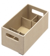 There's so much more in store. Perfectly complementing your space, this innovative and durable box looks good & organizes great with flex dividers that customize the interior to sort and order your belongings. The dividers simply pop open when you need them and pop back when you don't, creating order that makes it easy to find what you're looking for.