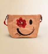 She'll be ready for fun in the sun when she gets her hands on this cheery beach carryall with flower detail.Single strapSnap closureFlower detailAbout 4½W X 8½H X 9½LCanvasImported