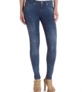 Sleeker than your average, these five-pocket denim leggings from Levi's boast an awesome, uneven fade and super skinny fit!