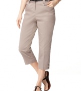 Style&co.'s capri pants have kick - buttons at the hem and a removable skinny belt up the chic factor!