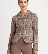 Wonderfully textural tweed, tailored in a body-conscious, ultra feminine silhouette.Notched foldover collarAsymmetrical button frontSide welt pocketsFully linedAbout 19 from shoulder to hem95% metallic thread/5% polyesterDry cleanImportedModel shown is 5'10½ (177cm) wearing US size 4. 