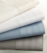 Smooth and soft, this sheet set is perfect for everyday use, featuring luxe 600-thread count cotton sateen and a decorative tonal embellishment along the hem. An array of hues coordinate with any bedroom decor.