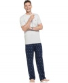 Get ready to relax in the classic, heritage comfort of this coordinating (and super comfortable) pajama t-shirt and pant set from Nautica.