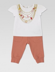 A sumptuous cotton knit is adorned with a colorful charms print for a pretty, girly touch.CrewneckShort puffed sleevesBack closure with mother of pear button92% cotton/8% elastamMachine washMade in Italy Please note: Number of buttons may vary depending on size ordered. A sumptuous cotton knit is adorned with a colorful charms print for a pretty, girly touch.CrewneckShort puffed sleevesBack closure with mother of pear button92% cotton/8% elastamMachine washMade in Italy Please note: Number of buttons may vary depending on size ordered.