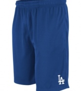 You love LA. Wear your Dodger blue with pride with these shorts from Majestic.
