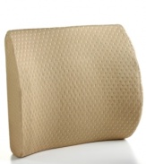 This ultra-supportive pillow from Sensorpedic features a unique design to support your lower back and help reduce back issues. Finished with technically advanced memory foam for pressure relieving support and optimal comfort. Comes with a soft removable cover.