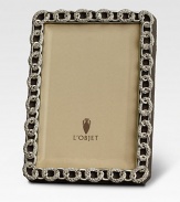 Hand-embellished Swarovski crystals top this luminous picture frame. From the Links CollectionImported