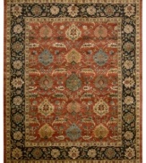 For the Jaipur collection Nourison uses a unique herbal wash to create the silky sheen and antique appearance of these fine wool rugs. In an earthy brick palette with multicolored medallions and a floral border, the rug enhances your home with lavishly elegant style.