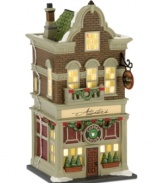 An ideal place to warm up and catch up, Atwater's Coffee House serves piping hot cups of joe to frenzied holiday shoppers. Tasteful decorations create an inviting place to come in from the cold. From Department 56.