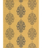 Borrowing from the beautiful tradition of courtyard styling in warm-weather locales, Safavieh's Courtyard collection has a distinctly Mediterranean feel. A special sisal weave allows for a superior clarity of detail, while enhanced polypropylene makes these rugs thankfully low-maintenance and durable. The periwinkle-colored medallions woven into this soft beige rug offer a subtle elegance for indoor or outdoor spaces. (Clearance)