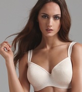 A seamless full figure bra with hidden underwire cups and wide straps for comfort. Looks great under your favorite tees.