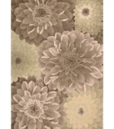 Plush texture. Sumptuous style. With meticulous hand carving, lush detail and a velvety soft finish, Nourison's hand-tufted rug from the Tropics collection delights the senses like never before. Oversized, ornately detailed florals bloom across this taupe and green rug for an exquisitely cultivated result.