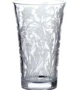 Brimming with life, the Christofle Marly vase is stunning with or without a bouquet. An elaborate foliage motif thrives in brilliant crystal, spreading from the heavy base to a subtly flared rim.