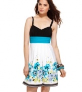 Painterly floral print and a pleated sash come together gracefully on this frock from BCX and begs the question, how pretty can one dress be?